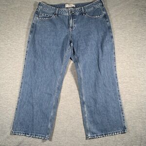 Hollister Jeans Womens 16S Blue Curvy Low Rise Baggy Wide Leg W33 Short Denim